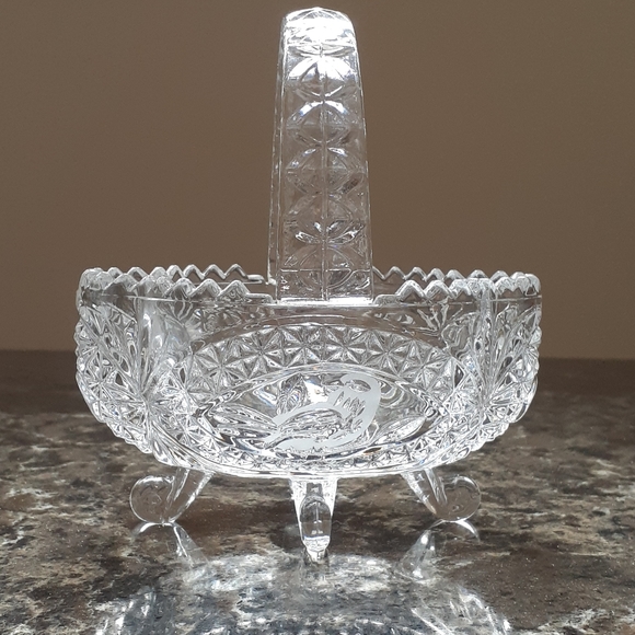 SOLD Vintage Hofbauer Byrdes Crystal Basket - Picture 2 of 4